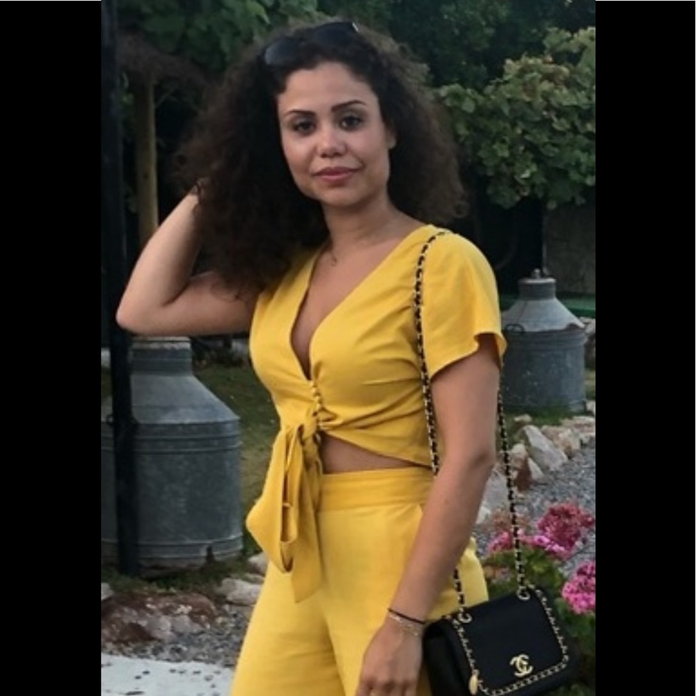 Yellow wrap top